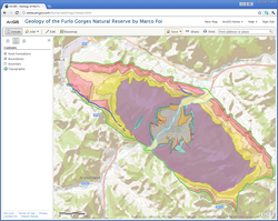 Geology of Furlo Gorges in ArcGIS.com